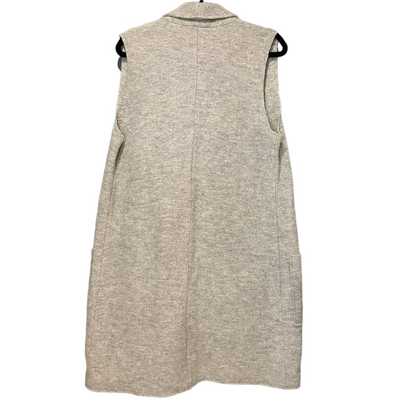 Tahari Womens Wool Sweater Vest Size M Gray Viscose Tunic Length Duster - Picture 4 of 9
